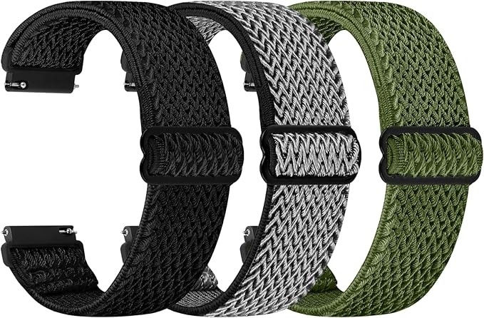 Quick Release Watch Band - Choice of Width -18mm 19mm 20mm 22mm 24mm Watch Bands, Solo Loop Adjustable Elastic Nylon Watch Straps Replacement Wristband for Men Women