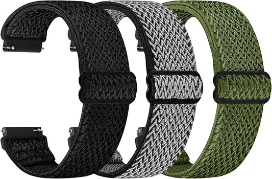 Quick Release Watch Band - Choice of Width -18mm 19mm 20mm 22mm 24mm Watch Bands, Solo Loop Adjustable Elastic Nylon Watch Straps Replacement Wristband for Men Women