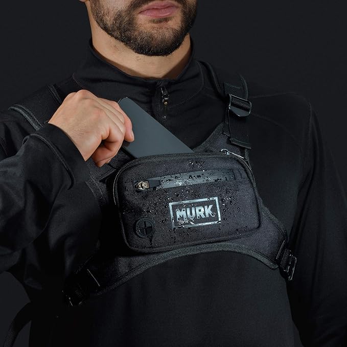 MVRK Water Resistant Chest Pack - Running Vest for Workouts, Running Phone Holder Extra Storage, Lightweight Running Pack