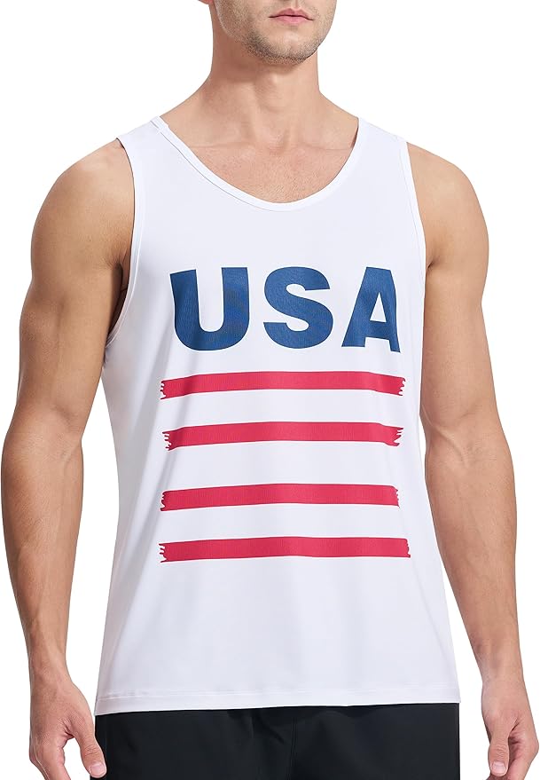 EZRUN Men's Quick Dry Sport Tank Top for Bodybuilding Gym Athletic Jogging Running,Fitness Training Workout Sleeveless Shirts