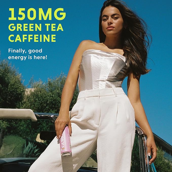 GORGIE Sugar Free Natural Energy Drinks, Wild Berry (12 Pack) - Healthy Energy Drinks - Natural Coffee Replacement with Green Tea Caffeine and Biotin - 150mg Caffeine, Vegan, & Low Calorie