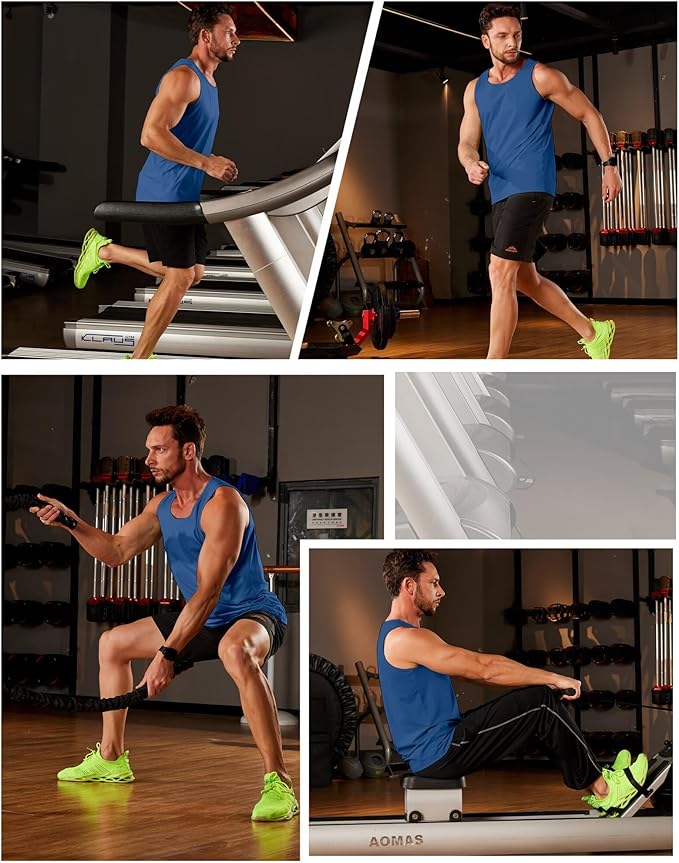 Boladeci Men's Tank Top Workout Athletic Quick Dry UPF 50+ Sun Protection Lightweight Summer Beach Gym Sleeveless Shirts