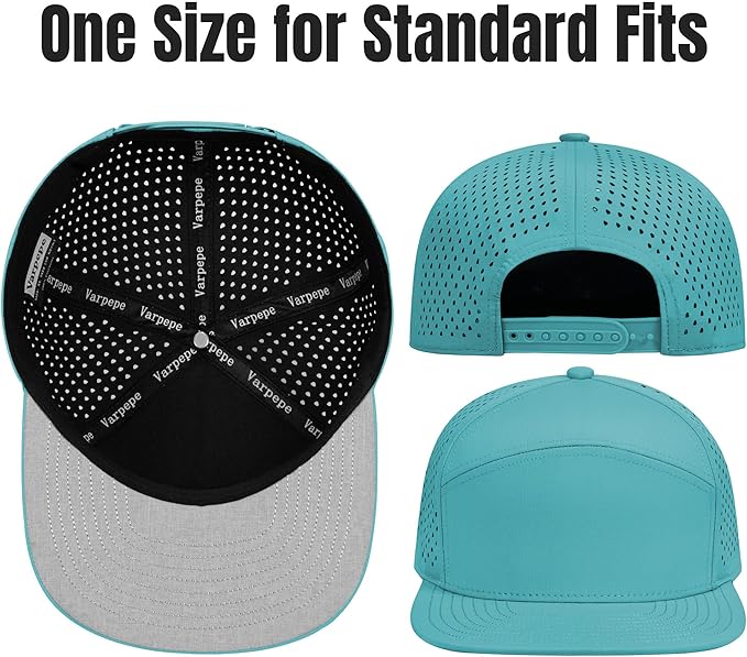 Performance Snapback Hats for Men Women,Flat Bill Cap,Golf,Running,Workout