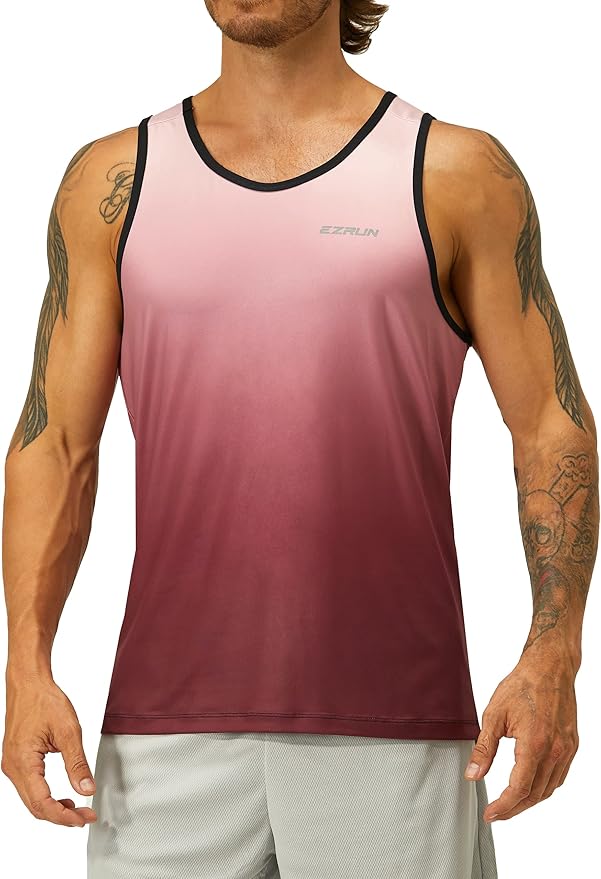 EZRUN Men's Quick Dry Sport Tank Top for Bodybuilding Gym Athletic Jogging Running,Fitness Training Workout Sleeveless Shirts