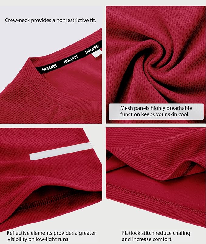 Holure Men's Mesh Quick-Dry Short Sleeve Workout T-Shirt