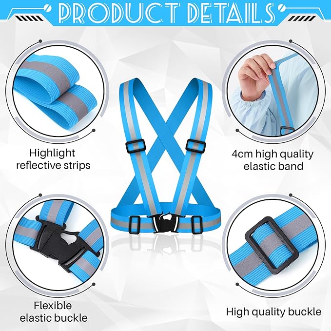 Hercicy Reflective Running Vest Reflective Running Shirt with Safety Straps High Visibility Construction Vest for Night Cycling Hiking Jogging Dog Walking