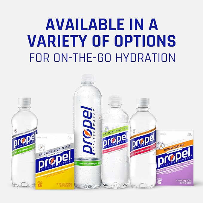 Propel Electrolyte Enhanced Water Drink Mix Powder Packets, Kiwi Strawberry, Zero Calorie & Zero Sugar Hydration with Electrolytes and Vitamins C & E (120 Packets)