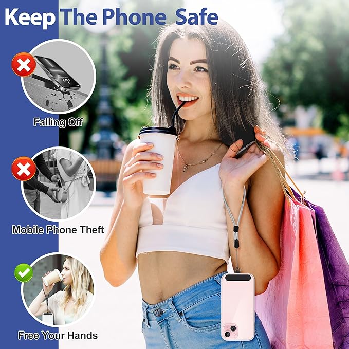 Wrist Phone Lanyard, SHANSHUI Nylon Adjustable Wristlet Strap Cell Phone Lanyard Tether Pads for All Mobile Phones