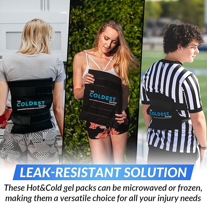 Coldest Ice Pack for Back Pain Relief - All Body Multipurpose Ice Pack for Lower Back Pain, Swelling, Bruises, Surgery, Cramps - Hot & Cold Therapy - Reusable & Adjustable Gel (Large)