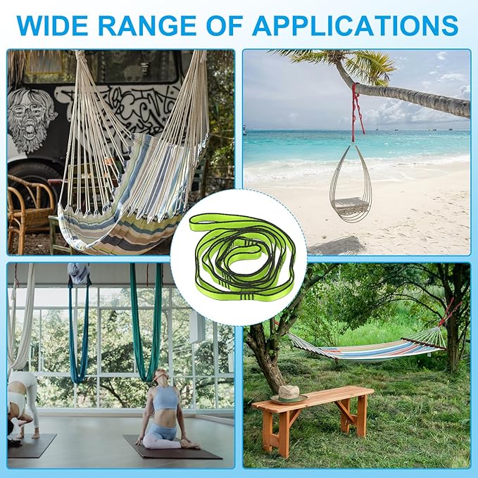 PATIKIL Daisy Chain Straps, Strong Climbing Strap Adjustable Nylon Chain Sling with Loops for Aerial Yoga Hammock Swing