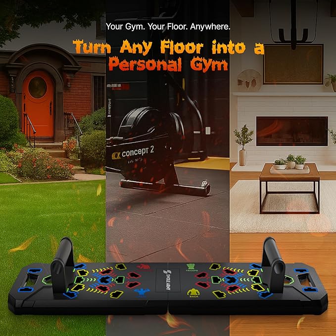 Solid Push Up Board | 20-in-1 Home Workout Equipment | Multi-Functional Pushup Board For Men & Women | Professional Pushup Stands For Chest Muscles