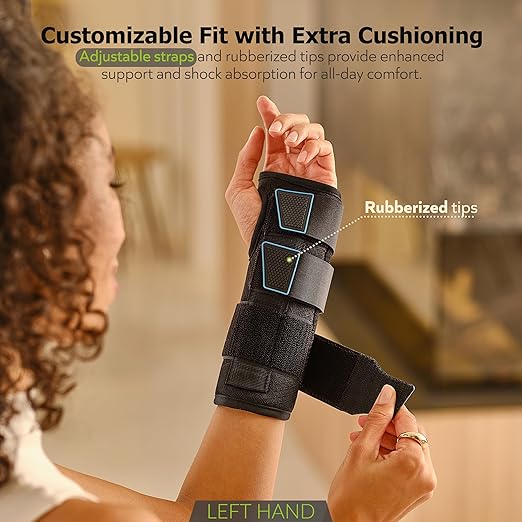 ZOFORE SPORT Premium Carpal Tunnel Wrist Brace Night Support – Wrist Brace for Carpal Tunnel with Metal Splint – Pain Relief for Men & Women - Left Hand - SM