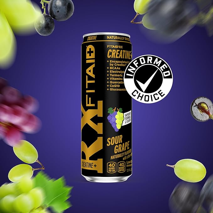 LIFEAID FITAID RX Recovery Blend Plus Creatine, Contains BCAAs, Glucosamine, Turmeric, B-Complex, Electrolytes, 12 Fl Oz (Pack of 12)