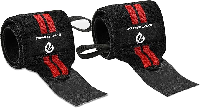 EVMT Premium Weightlifting Wrist Wraps 18in. Durable Straps for Weightlifting, Enhanced Wrist Support. Ideal Lifting Straps for Strength Training.