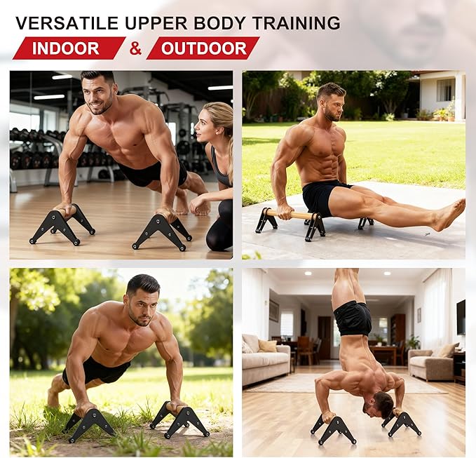 Push Up Bar - Heavy-Duty Stainless Steel Pushup Stands with Non-Slip Base, 500LB Capacity, Portable Home Gym Equipment for Strength Training & Floor Workout