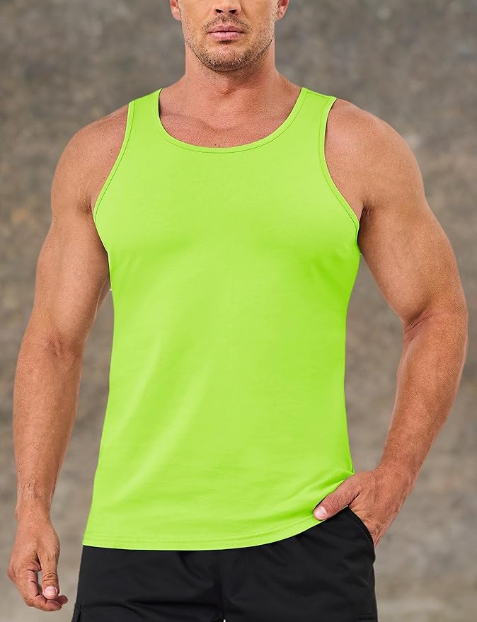 MAGCOMSEN Mens Workout Tank Tops Undershirt Cotton Muscle Athletic Sleeveless Shirts for Gym