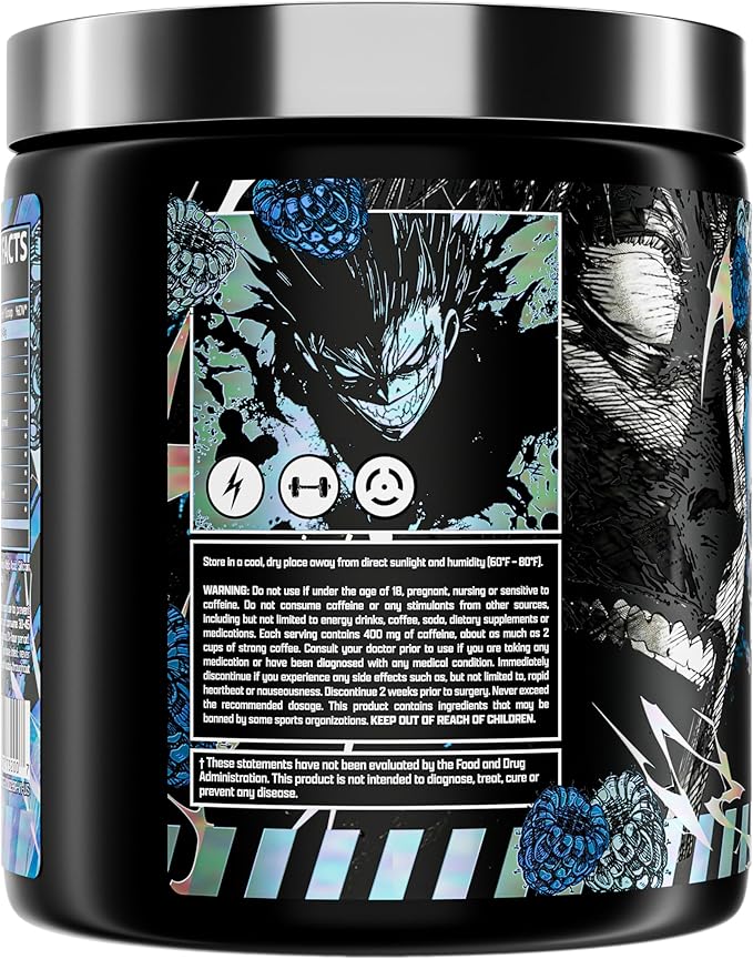 Outrage Ultra HIGH STIM Pre-Workout Powder for Men | 400mg Caffeine, L-Citrulline, Beta-Alanine, Creatine | Extreme Energy, Focus, Strength & Endurance (30 Servings, Blue Raspberry)