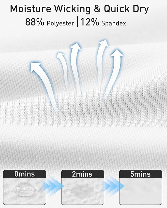 Roadbox Mens Compression Shirt, Cool Dry Long Sleeve Workout Shirts, Running Athletic Football Gym Base Layer Tops UPF 50+