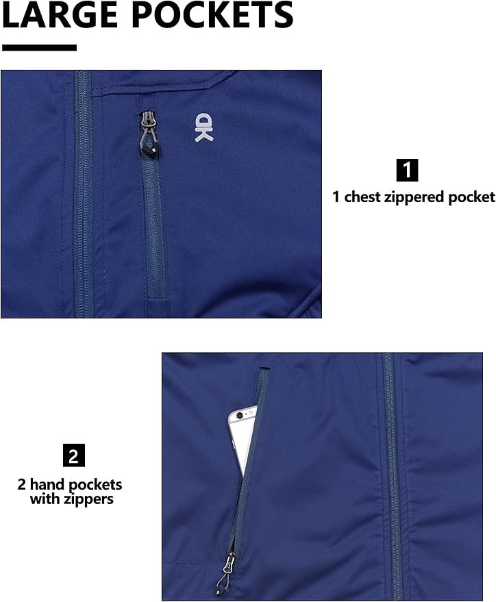 Little Donkey Andy Men's Lightweight Softshell Vest Windproof Sleeveless Jacket for Travel Hiking Running Golf