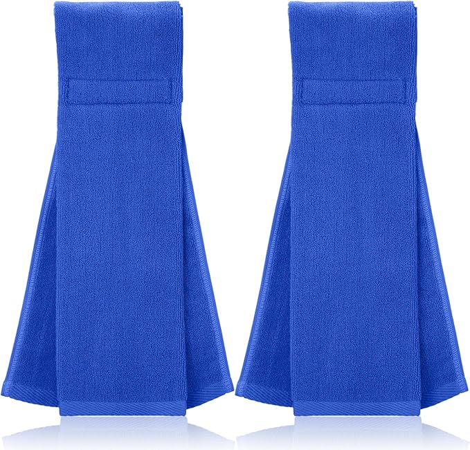 Shimeyao 2 Pcs Cotton Sports Football Towel with Closure Pitching Football Sweat Towel for Sports Gym Men Women Accessories(Blue, Classic)