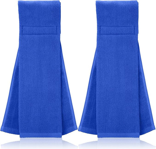 Shimeyao 2 Pcs Cotton Sports Football Towel with Closure Pitching Football Sweat Towel for Sports Gym Men Women Accessories(Blue, Classic)