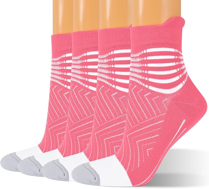 IRAMY Compression Ankle Support Socks Women - Coolmax Wicking, Cushioned Athletic, Plantar Fasciitis Relief 2/3/6 Pairs