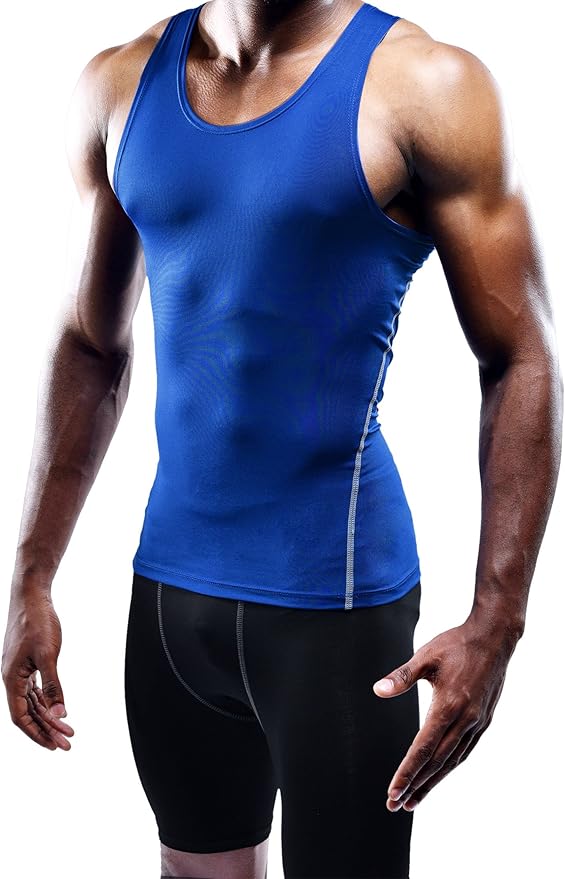NELEUS Men's 3 Pack Dry Fit Compression Tank Top