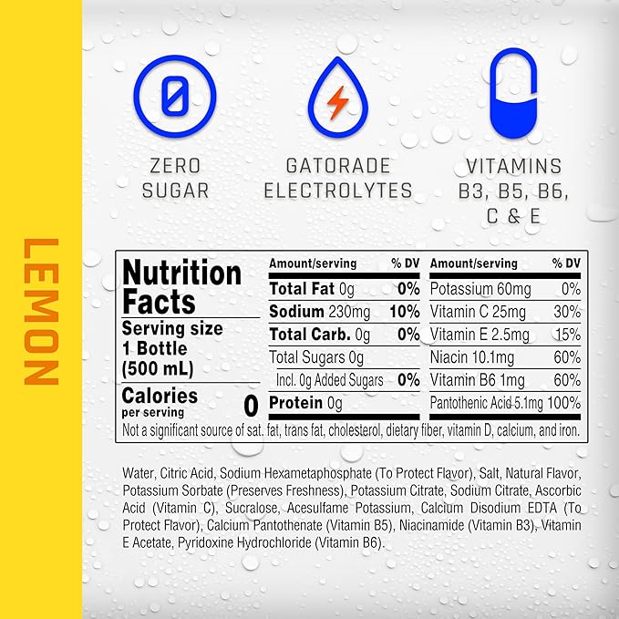 Propel Electrolyte Enhanced Water Sports Drink, Lemon Flavored Water, Zero Calorie & Zero Sugar Hydration with Electrolytes and Vitamins C & E, 16.9 fl oz Water Bottles (12 Pack)