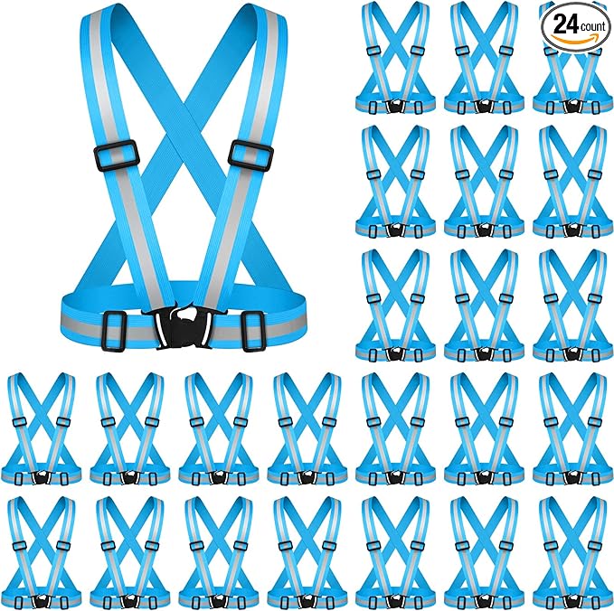 Hercicy Reflective Running Vest Reflective Running Shirt with Safety Straps High Visibility Construction Vest for Night Cycling Hiking Jogging Dog Walking