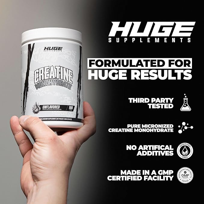 Pure Micronized Creatine Monohydrate Powder - Third Party Tested, 500 Grams, Micronized for Optimal Absorption, Clinically Dosed, No Additives, Unflavored & Easy to Mix (100 Servings)