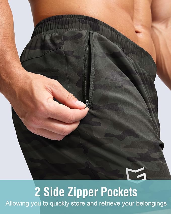 G Gradual Men's Athletic Running Shorts with Zipper Pockets Quick Dry 7"/ 5"/ 9" Workout Gym Shorts for Basketball Hiking