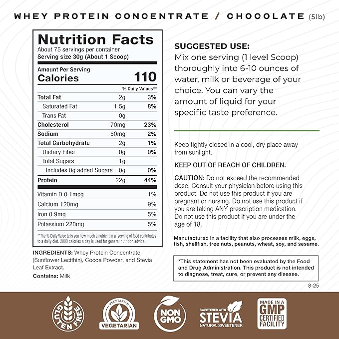 Muscle Feast Grass-Fed Whey Protein Concentrate Powder, All Natural, Hormone Free Pasture Raised Whey Protein Powder for Women & Men, Clean, Non-GMO & Gluten Free Whey Concentrate - Chocolate, 5lb
