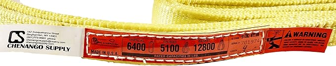 DD Sling (USA Made) 1" & 2" Widths by 4' to 12' Lengths in Listing, 2 Ply, Endless Nylon Lifting Slings, 900 Webbing, 6,400 lbs Vertical, 5,100 lbs Choker, 12,800 lbs Basket (USA Webbing) (1"x4')