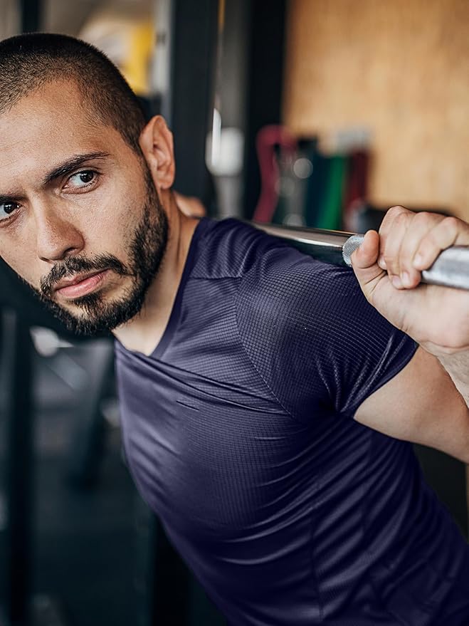 3 & 5 Pack Shirts for Men Moisture Wicking Workout Performance Dry Fit Mesh Gym Athletic Running T-Shirt