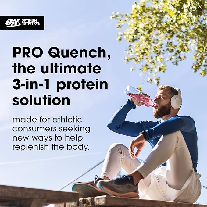 Optimum Nutrition Pro Quench, 10g Clear Protein, 10g Collagen peptides & Electrolyte Powder Drink Mix, Strawberry, 20 Servings, 520 Grams (Packaging May Vary)