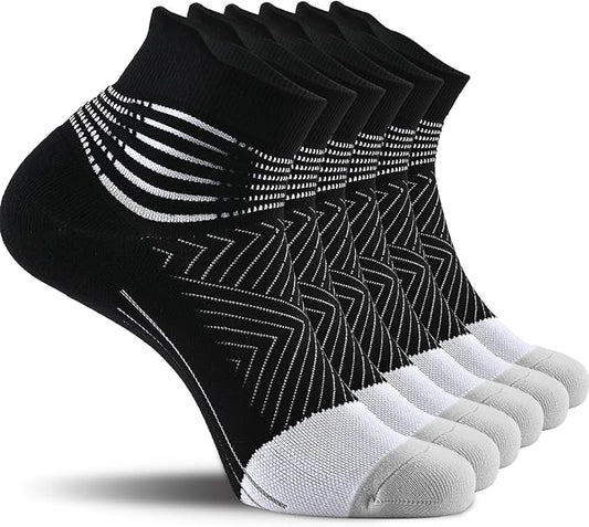 IRAMY Compression Ankle Support Socks Women - Coolmax Wicking, Cushioned Athletic, Plantar Fasciitis Relief 2/3/6 Pairs