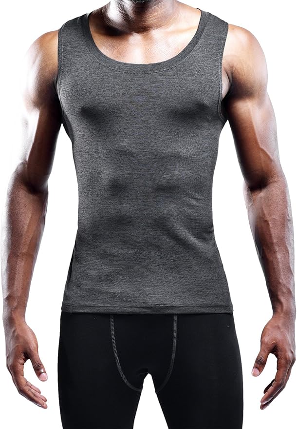NELEUS Men's 3 Pack Dry Fit Compression Tank Top