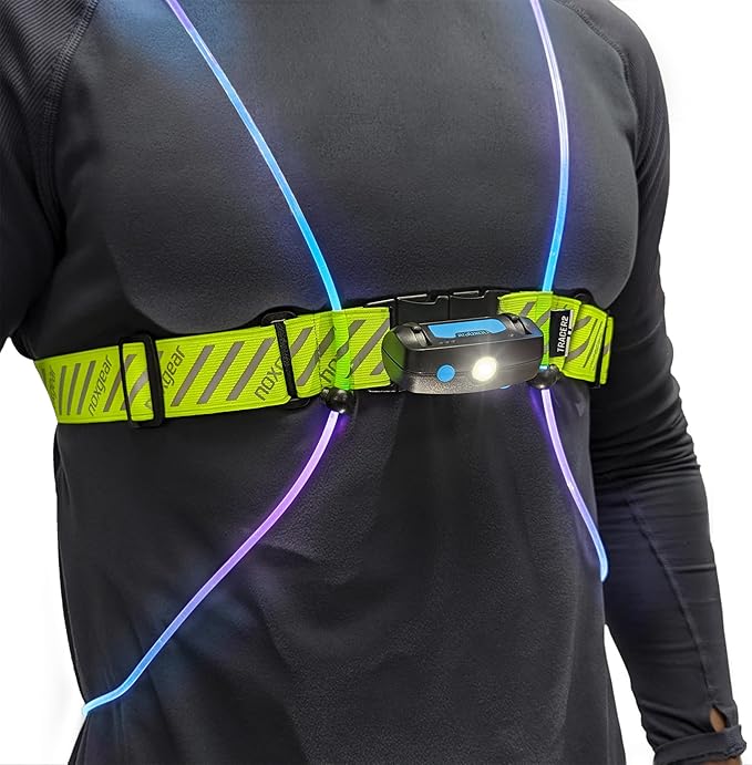 noxgear Tracer2 Multicolor Light Up and Reflective Running Vest | Rechargeable, Ultra-bright Running Lights for Runners