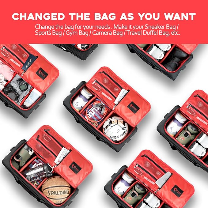 Sneaker Bag for Travel/Sneakerhead gift/Outdoor Sports Bag/Gym Bag /, A Multi-functional Travel Duffel Bag with 3 Adjustable Dividers, & Shoulder Strap,Made of Nylon, by Krone Kalpasmos-classic