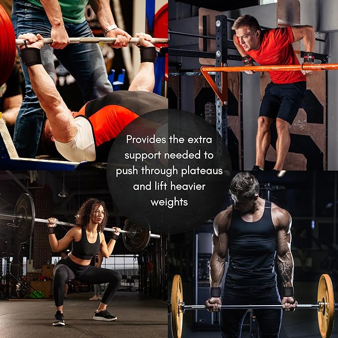 EVMT Premium Weightlifting Wrist Wraps 18in. Durable Straps for Weightlifting, Enhanced Wrist Support. Ideal Lifting Straps for Strength Training.