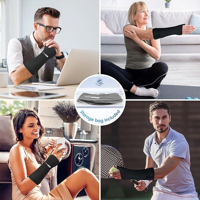 Comfitech Wrist Ice Pack Wrap for Hand, Thumb & Arm with Extended Coverage, Carpal Tunnel Cooling Sleeve for Better Putting On & Off, Cold Gloves Reusable, Large, Two Packs