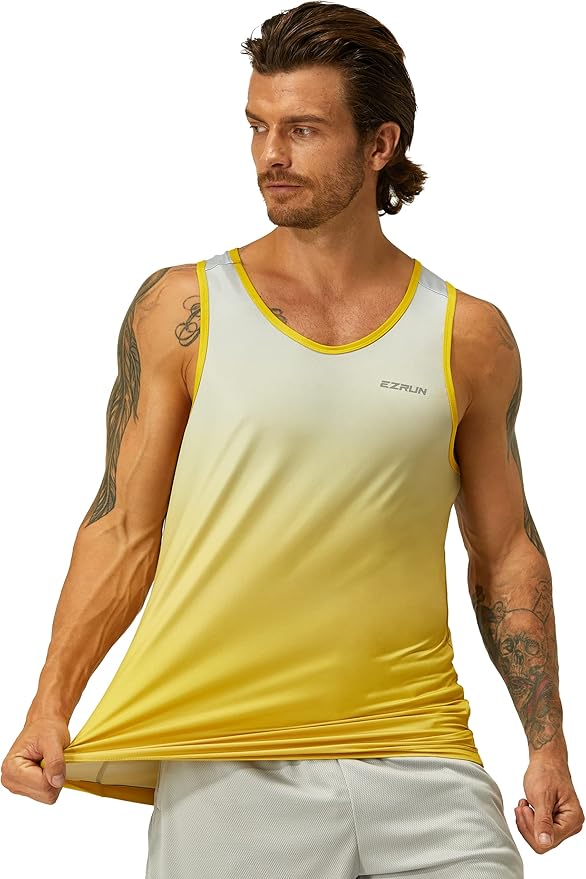 EZRUN Men's Quick Dry Sport Tank Top for Bodybuilding Gym Athletic Jogging Running,Fitness Training Workout Sleeveless Shirts