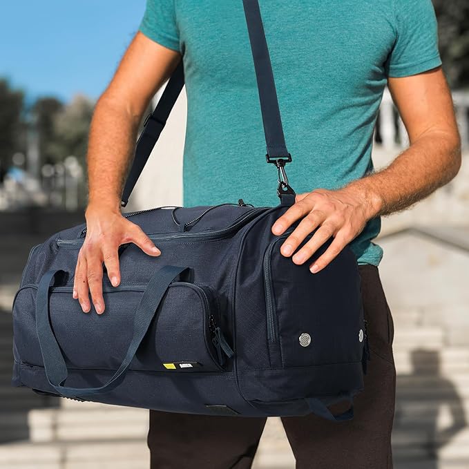 MIER Large Duffel Bag Men's Gym Bag with Shoe Compartment, 60L