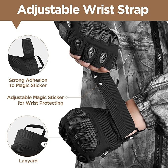 Mossy Oak Fingerless Tactical Gloves for Men and Women- Motorcycle Gloves for Tactical Shooting, Hunting, Cycling and Hiking