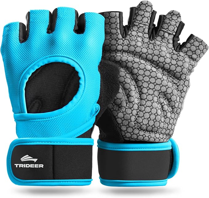 Trideer Weight Lifting Gloves for Women Men with Wrist Support, Workout Gloves Women Full Palm Protection for Gym Training, Fitness, Weightlifting & Pull Ups