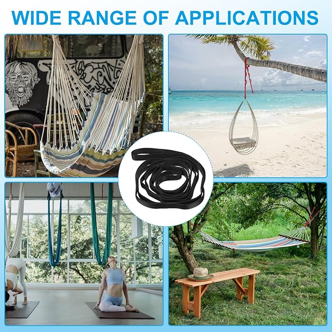 PATIKIL Daisy Chain Straps, Strong Climbing Strap Adjustable Nylon Chain Sling with Loops for Aerial Yoga Hammock Swing