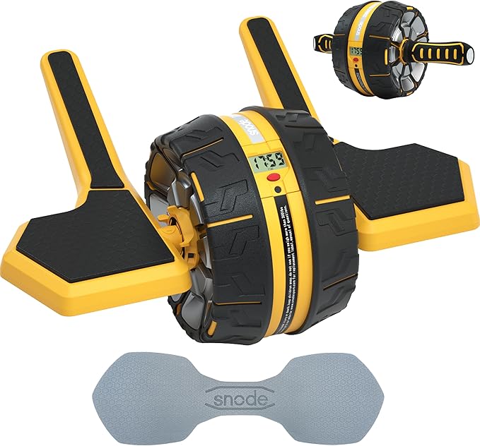 SNODE Ab Roller Wheel with Elbow Support, 3 Levels Resist, Dual Mode, Ab Wheel for Core Workout, Automatic Rebound Sytem,Spring Steel Sheet