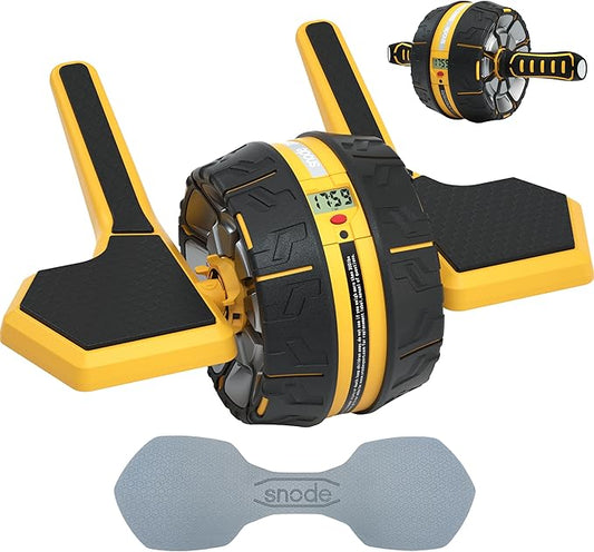 SNODE Ab Roller Wheel with Elbow Support, 3 Levels Resist, Dual Mode, Ab Wheel for Core Workout, Automatic Rebound Sytem,Spring Steel Sheet
