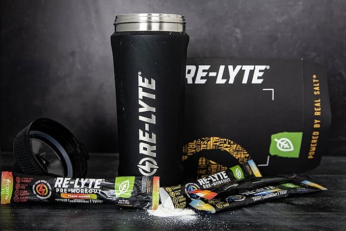 Redmond Re-Lyte Pre-Workout Drink Mix, Sampler Pack, 4 Sticks