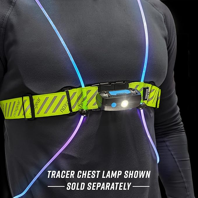 noxgear Tracer2 Multicolor Light Up and Reflective Running Vest | Rechargeable, Ultra-bright Running Lights for Runners
